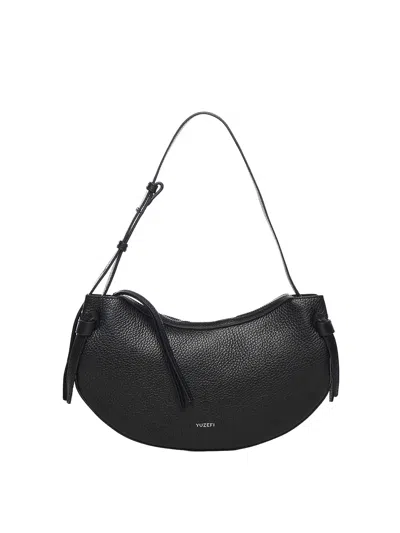 Yuzefi Fortune Leather Bag With Logo In Black