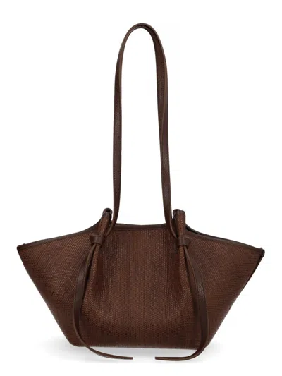 Yuzefi Mochi Woven-effect Shoulder Bag In Brown