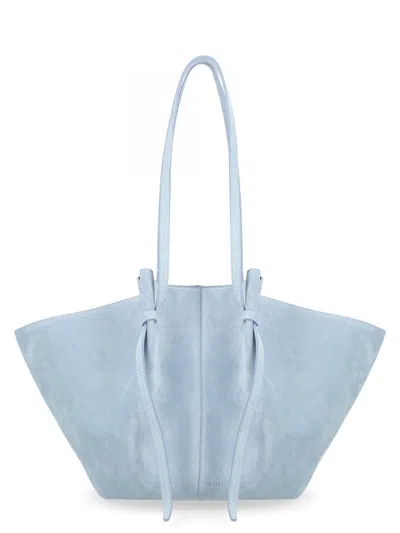 Yuzefi Large Mochi Suede Shoulder Bag In Blue