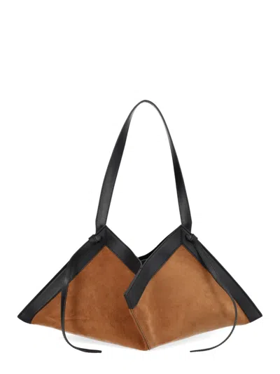 Yuzefi Wonton Suede Shoulder Bag In Brown