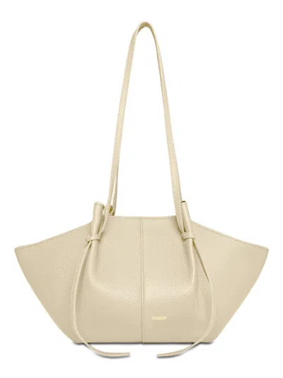 Yuzefi Bovine Leather Elongated Mochi Tote Bag In Neutral