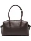 Yuzefi Textured Leather Duffle Bag With Top Handles In Brown