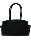 Yuzefi Rectangular Suede Shoulder Bag With Top Handles In Black
