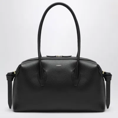 Yuzefi Brioche Duffle Bag In Black Pebble-grained Leather