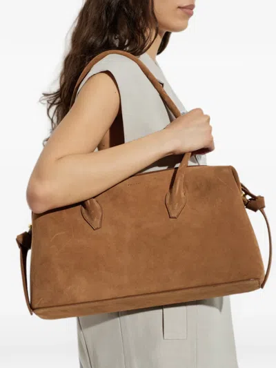 Yuzefi Brioche Duffle Shoulder Bag In Brown