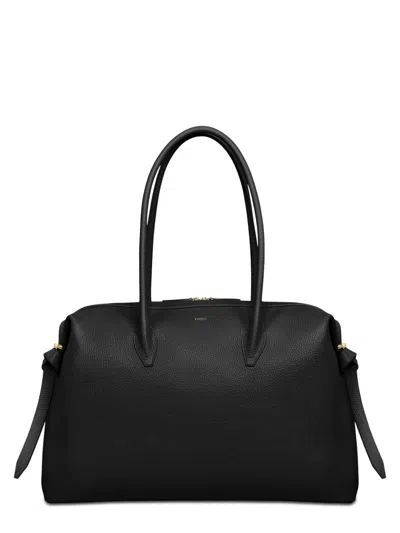 Yuzefi Brioche Large Pebbled Matte Bag In Black