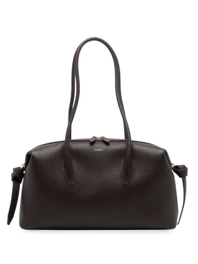 Yuzefi Brioche Leather Tote Bag In Brown