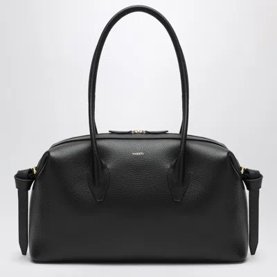 Yuzefi Brioche Mini Duffle Bag In Pebble-grained Leather In Black
