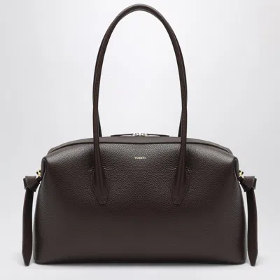 Yuzefi Brioche Mini Duffle Bag In Pebble-grained Leather In Brown