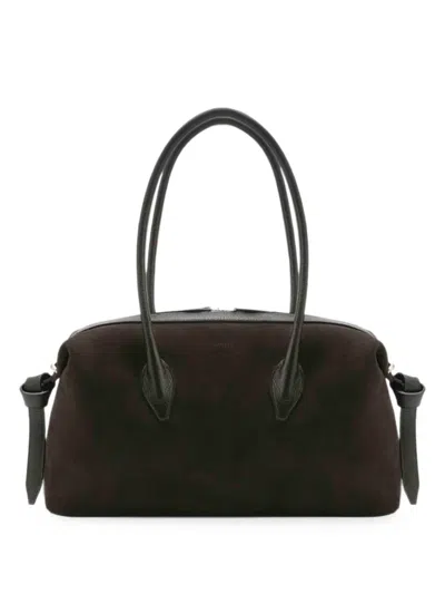 Yuzefi Brioche Suede Tote Bag In Brown