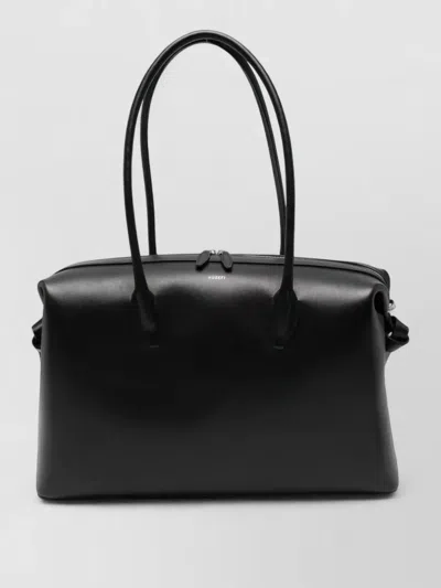 Yuzefi Brioche Tote Bag Rectangular Shape Knot In Black