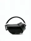 Yuzefi Crescent-shaped Crossbody Bag With Structured Silhouette In Black