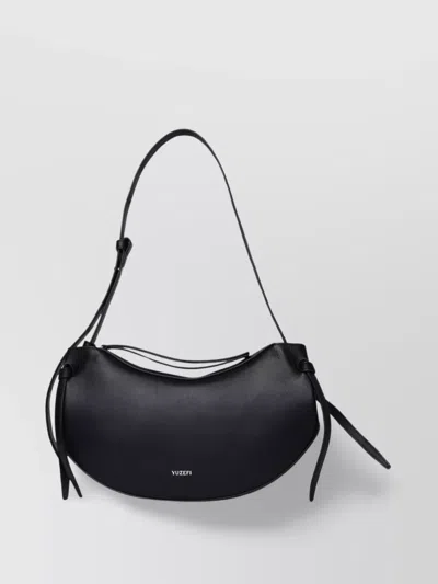 Yuzefi 'curved Shape' Leather Bag In Black