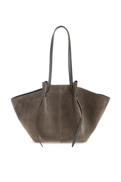 Yuzefi Double Handle Shoulder Bag In Brown