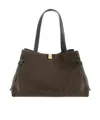 Yuzefi Double Handle Shoulder Bag In Brown