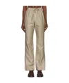 Yuzefi Beige Linen Drawstring Trousers In Nude