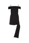 Yuzefi Black Strap Detailed Mini Dress In Black