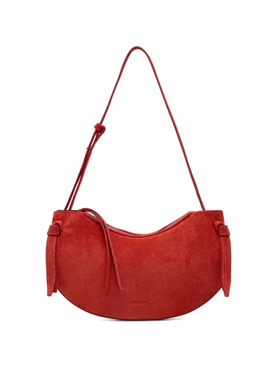 Yuzefi Fortune Cookie Suede Shoulder Bag In Red