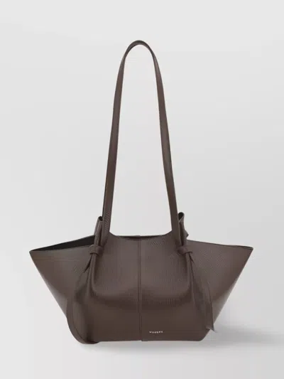 Yuzefi Geometric Fold-over Leather Shoulder Bag