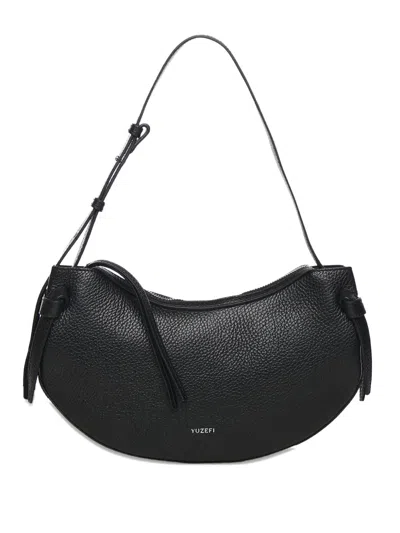 Yuzefi Grain-leather Shoulder Bag In Black