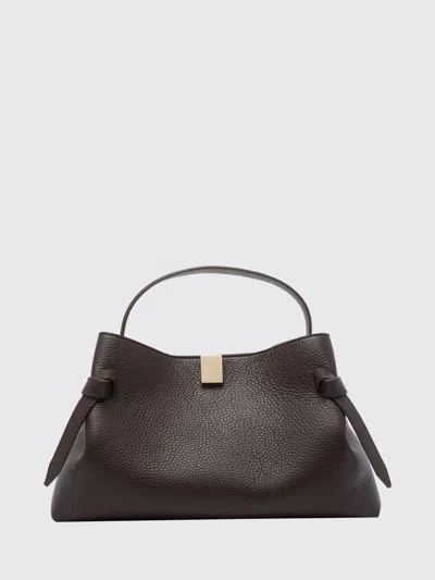 Yuzefi Gyoza Grained Calfskin Leather Handbag With Shoulder Strap In Black