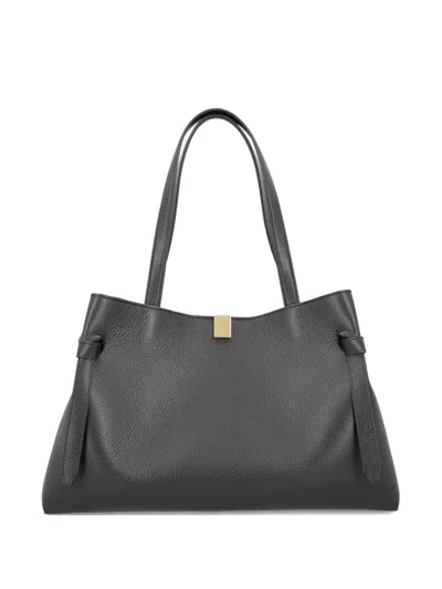 Yuzefi Mini Gyoza Top-handle Bag In Pebble Grained Leather In Black