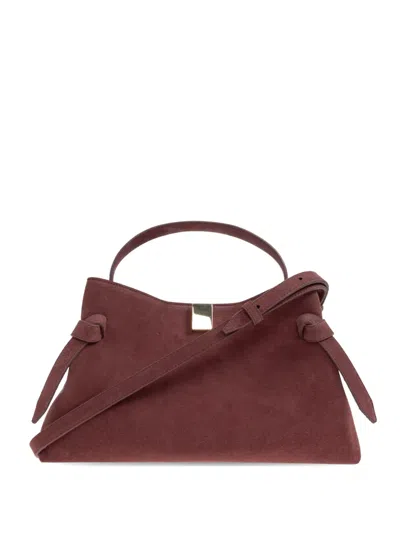 Yuzefi Gyoza Knot-detail Suede Tote Bag In Red
