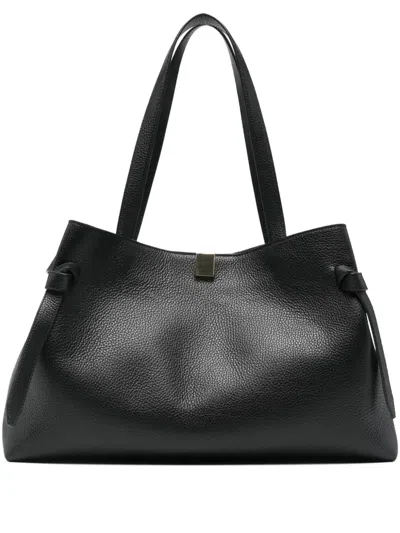 Yuzefi Gyoza Leather Tote Bag In Black