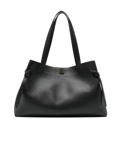 Yuzefi Gyoza Leather Tote Bag In Black