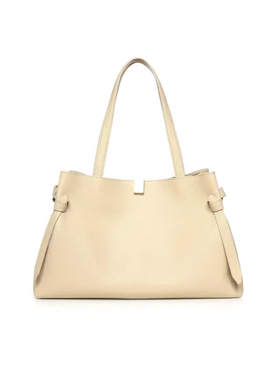 Yuzefi Gyoza Leather Tote Bag In Sand