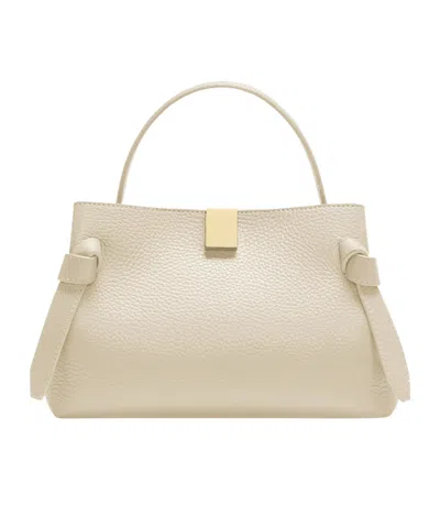 Yuzefi Gyoza Mini - Angora Pebble Grained Leather In Neutral