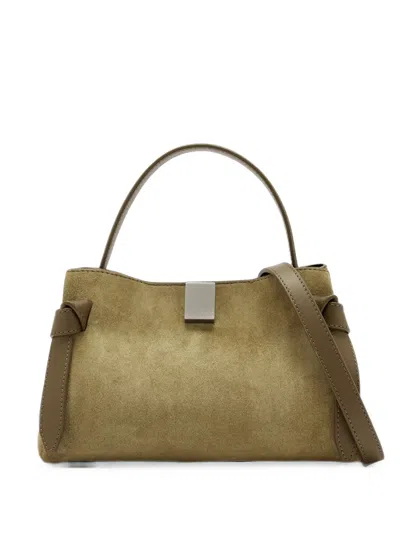 Yuzefi Gyoza Mini Suede Shoulder Bag In Gray