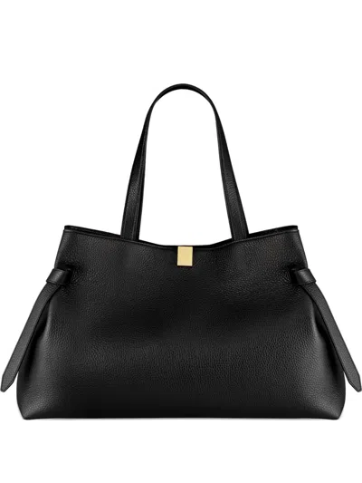 Yuzefi Gyoza Pebble-grain Tote Bag In Black