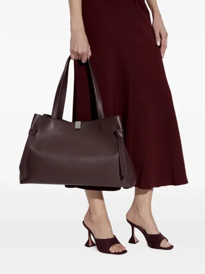 Yuzefi Gyoza Pebbled Leather Tote Bag In White