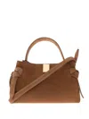 Yuzefi Gyoza Suede Cross Body Bag In Brown