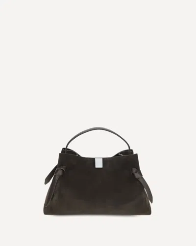 Yuzefi Gyoza Suede Shoulder Bag In Brown