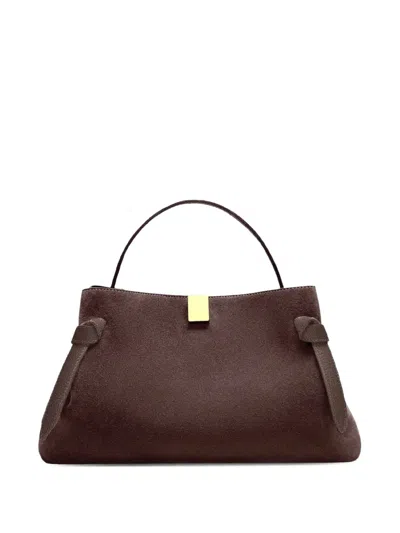 Yuzefi Gyoza Suede Tote Bag In Brown