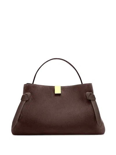 Yuzefi Gyoza Suede Tote Bag In Brown