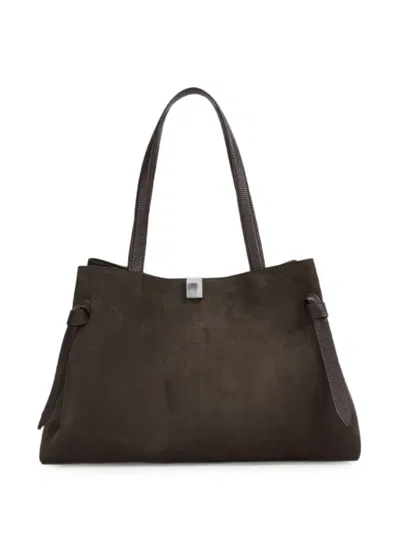 Yuzefi Gyoza Suede Tote Bag In Brown