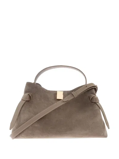 Yuzefi Gyoza Suede Tote Bag In Gray