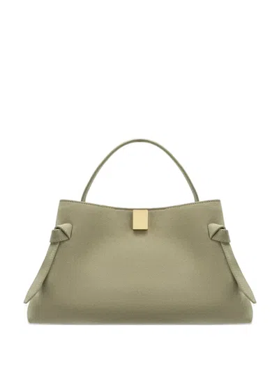 Yuzefi Gyoza Suede Tote Bag In Green