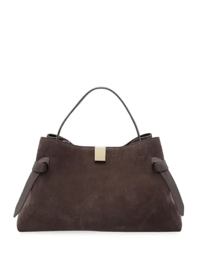 Yuzefi Gyoza Suede Tote Bag In Red