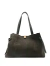 Yuzefi Gyoza Tie-detail Suede Tote Bag In Green