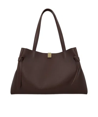 Yuzefi Gyoza Tote - Espresso Pebble Grained Leather In Brown