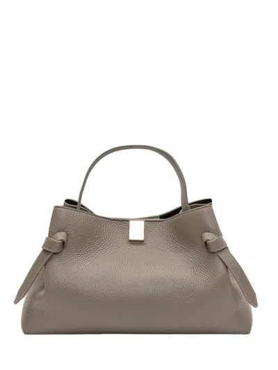 Yuzefi Hand Bag In Hammered Leather With Knotted Details In Brown