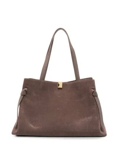 Yuzefi Handbag Suede "gyoza" Tote Bag In Brown