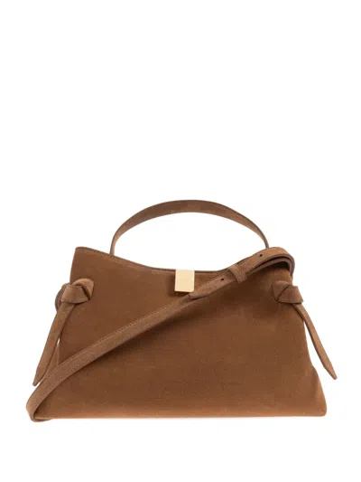 Yuzefi Knotted Leather Tote Bag In Brown