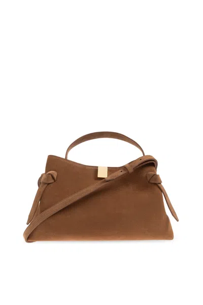 Yuzefi Knotted Leather Tote Bag In Brown