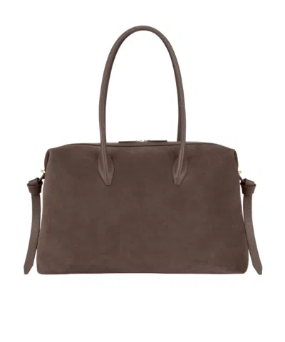 Yuzefi Large Brioche Duffle - Nutmeg Suede In Brown