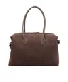 Yuzefi Brioche Large Rectangular Suede Shoulder Bag In Brown